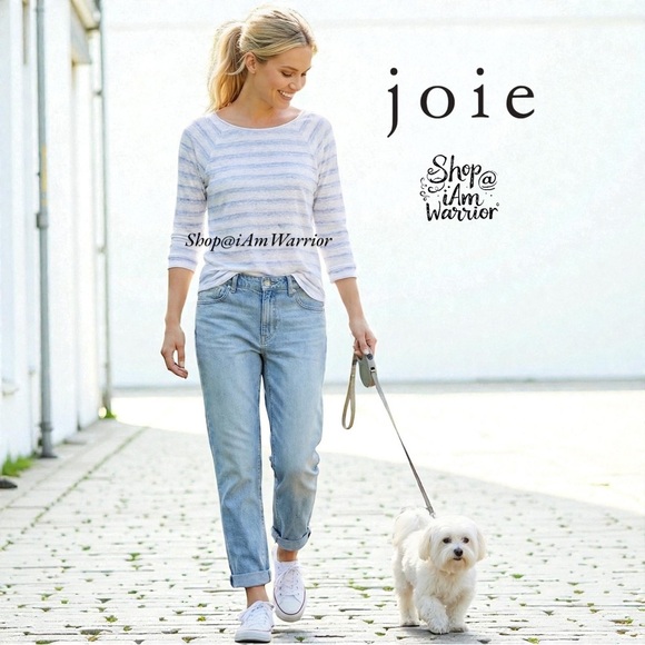 Soft Joie Tops - Soft Joie striped linen slub 3/4 sleeve t-shirt shop@iamwarrior